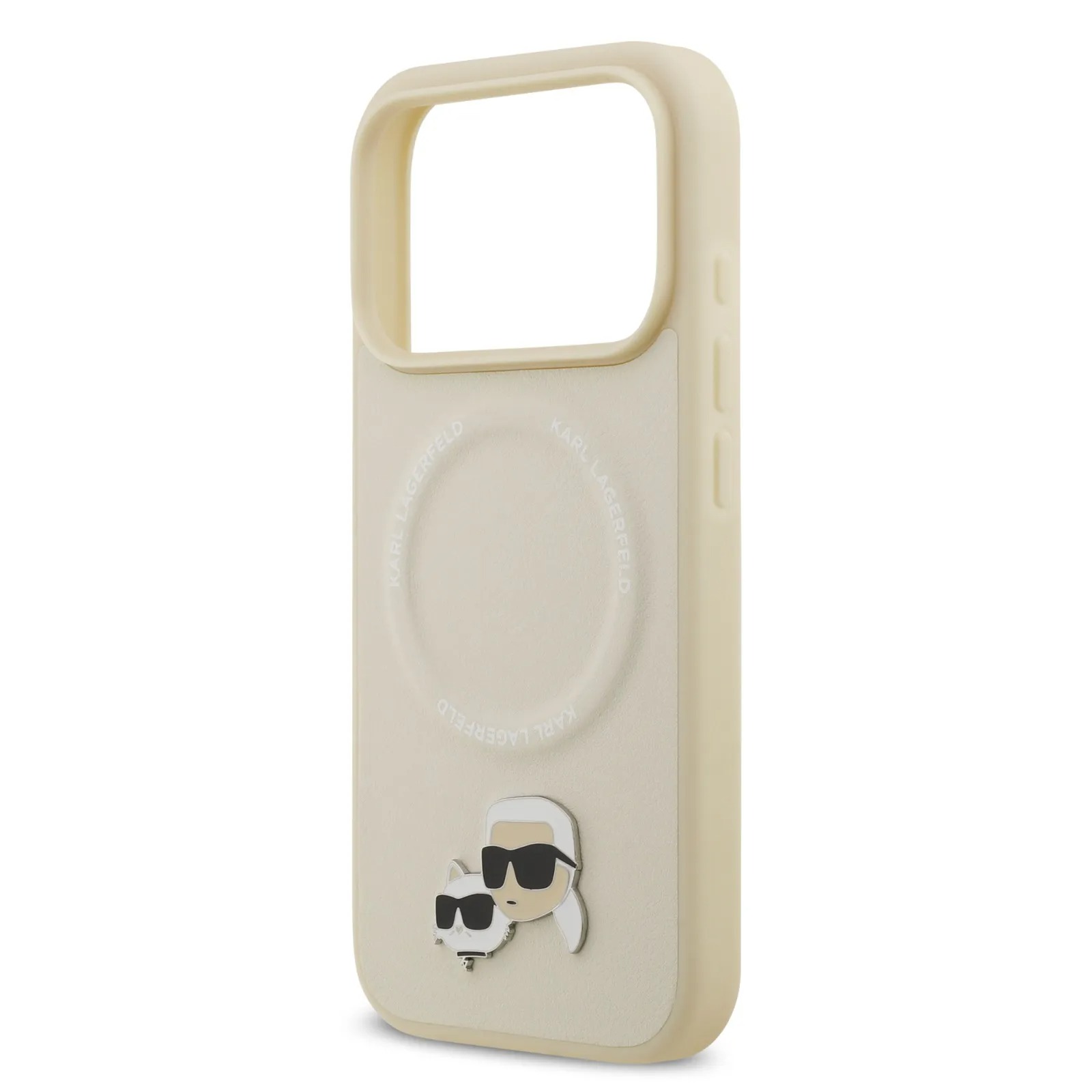 قاب کارل لاگرفلد Karl Lagerfeld در کنار گربه با مگ سیف Iphone سری 17